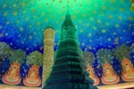 Tempio Phu Khao Thong con pareti dipinte e tempio di smeraldo
