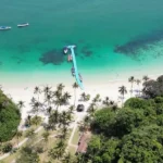 Vista aerea della spiaggia del Parco Nazionale di Ang Thong